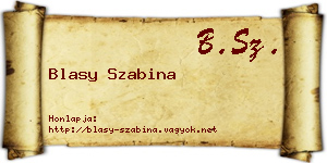 Blasy Szabina névjegykártya